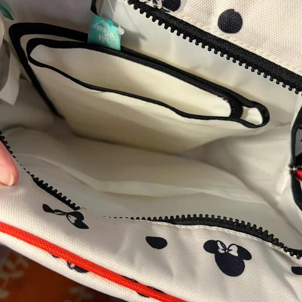 Disney Baby Minnie Mouse Diaper Bag Backpack Polka Dot Bow NWT Stroller Straps